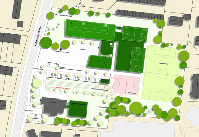 Neubau der Grundschule Prüfening / Lageplan
